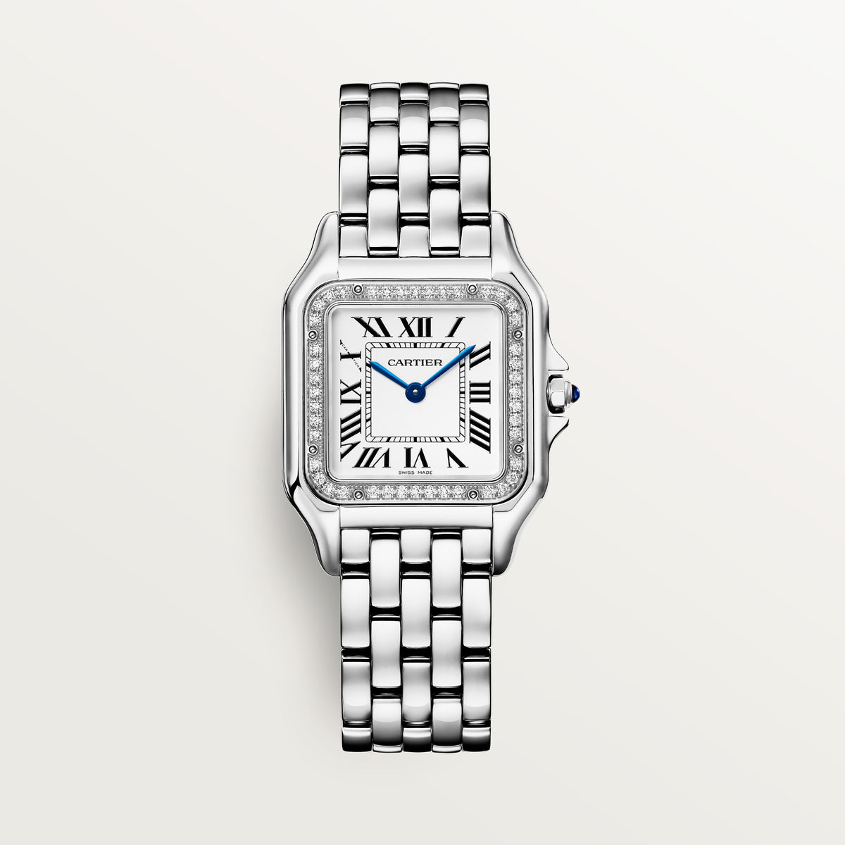 Panthère de Cartier Medium Model Stainless Steel with Diamonds Quartz W4PN0018