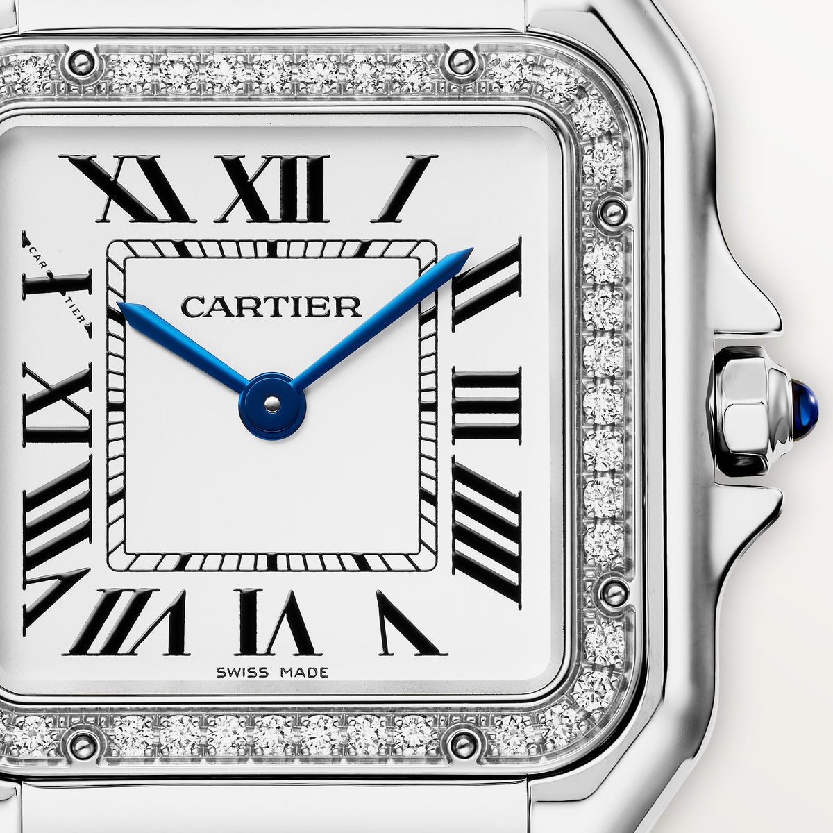 Panthère de Cartier Medium Model Stainless Steel with Diamonds Quartz W4PN0018