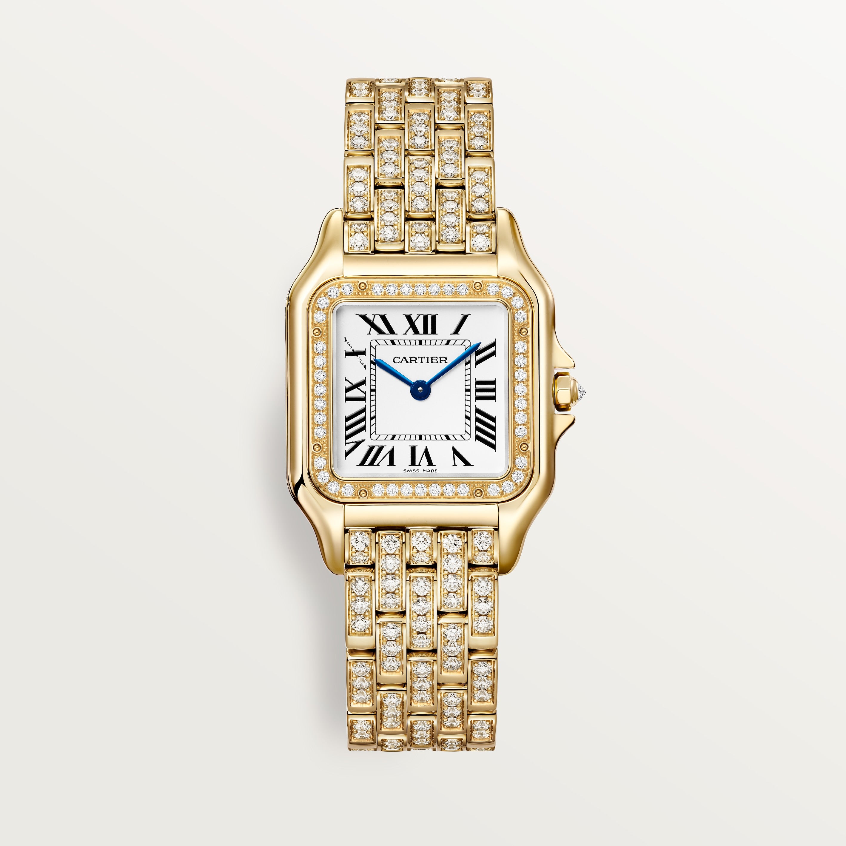 Panthère de Cartier Medium Model in 18ct Yellow Gold Quartz Diamonds WJPN0060