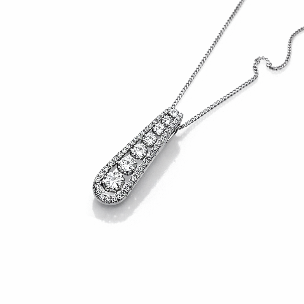 Diamond Pendant | 18ct White Gold | SE13923