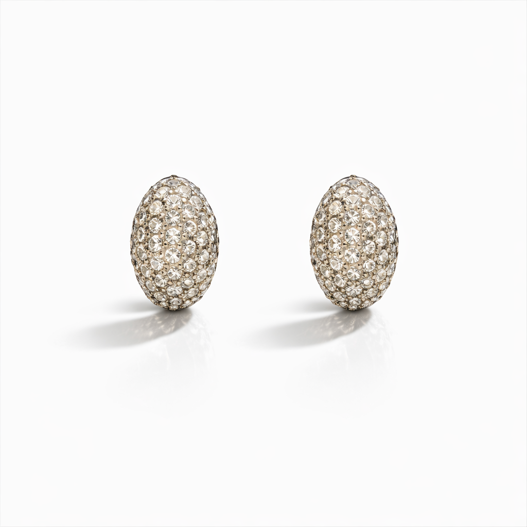 Simple Diamond Pave Earrings | 18ct White Gold | SS25635