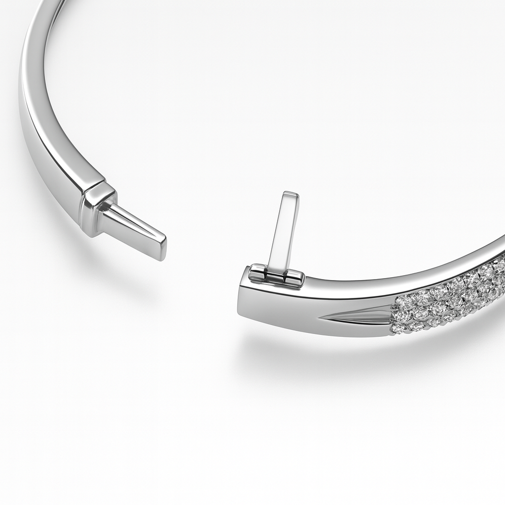 Three Row Diamond Bangle | Diamonds | 18ct White Gold