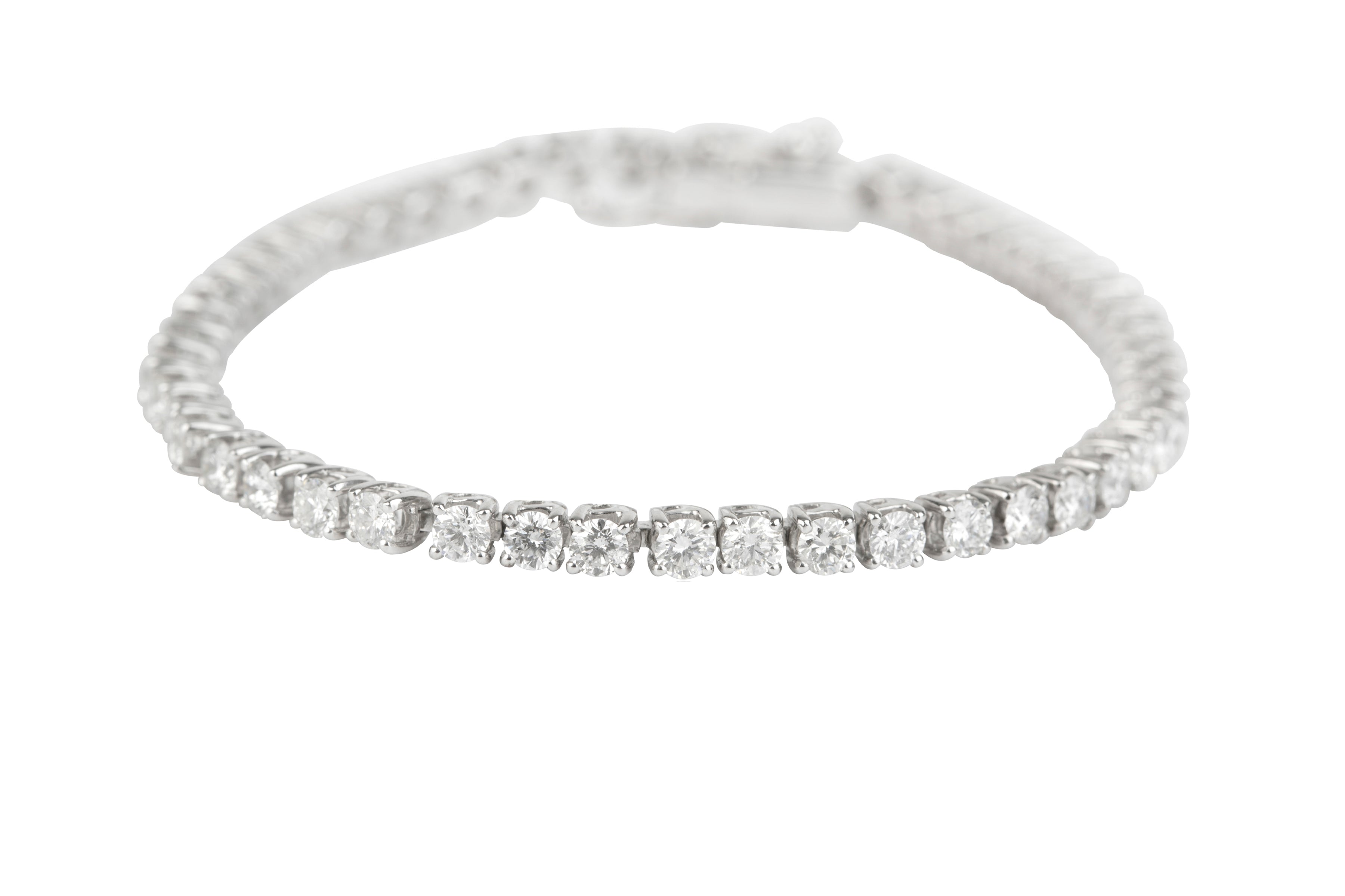 BA14701 Diamond Line Bracelet set with Brilliant Cut Diamonds in 18ct White Gold ( 5.00ct )
