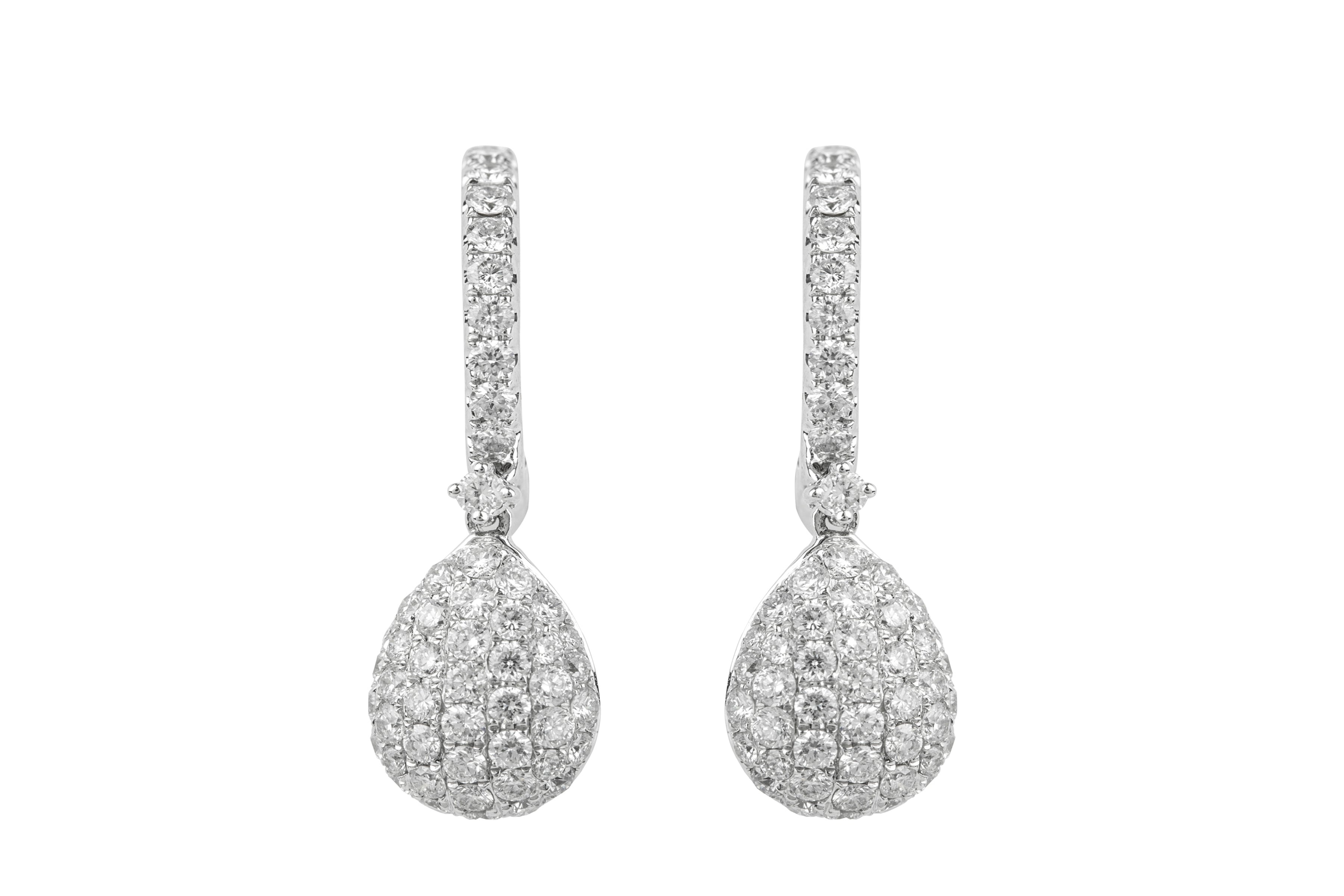 Diamond Hoop & Drop Earrings in 18ct White Gold