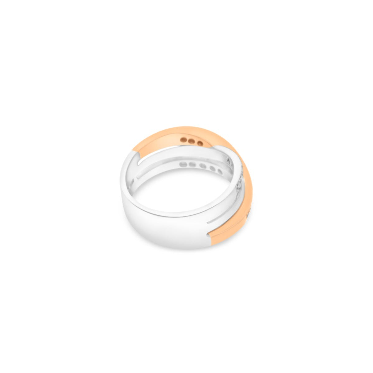 18ct White & Rose Gold Cross Over Ring | Diamonds | ER16510