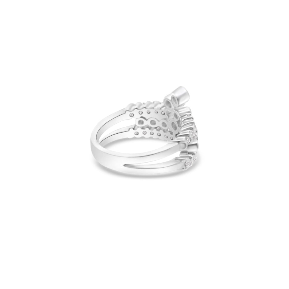 Three Row Fancy Ring in 18ct White Gold | Diamonds | ER22506