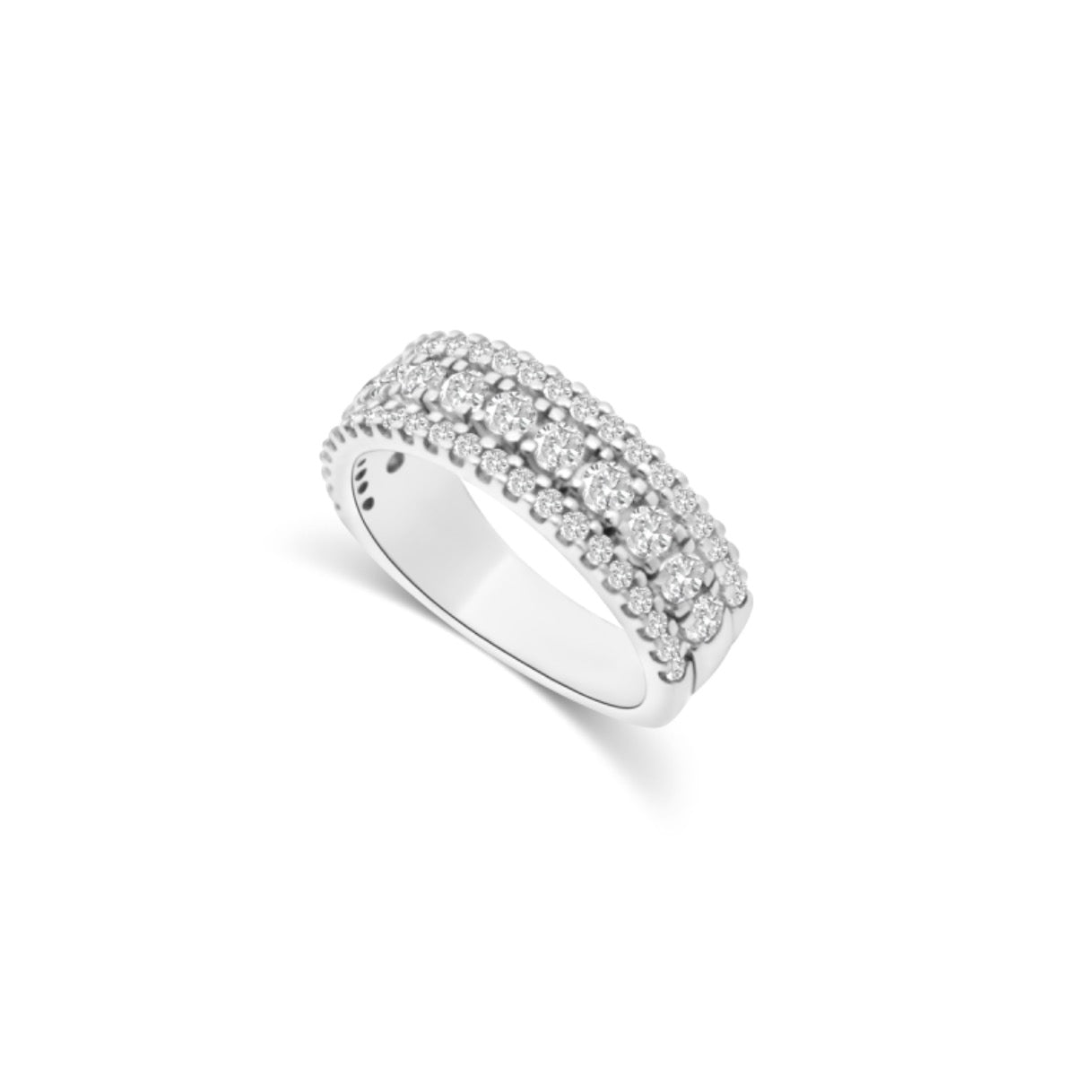 Three Row Half Eternity Ring | Diamonds | HET769