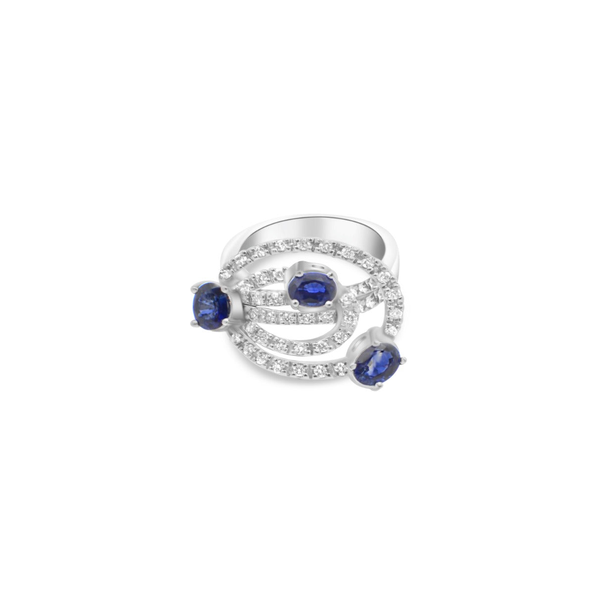18ct White Gold Sapphire & Diamond Dress Ring | PF6503