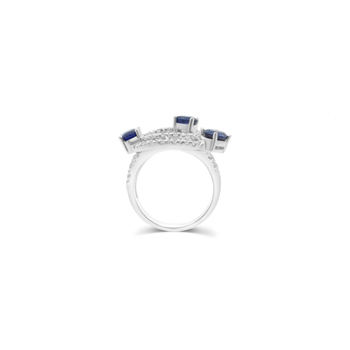 18ct White Gold Sapphire & Diamond Dress Ring | PF6503