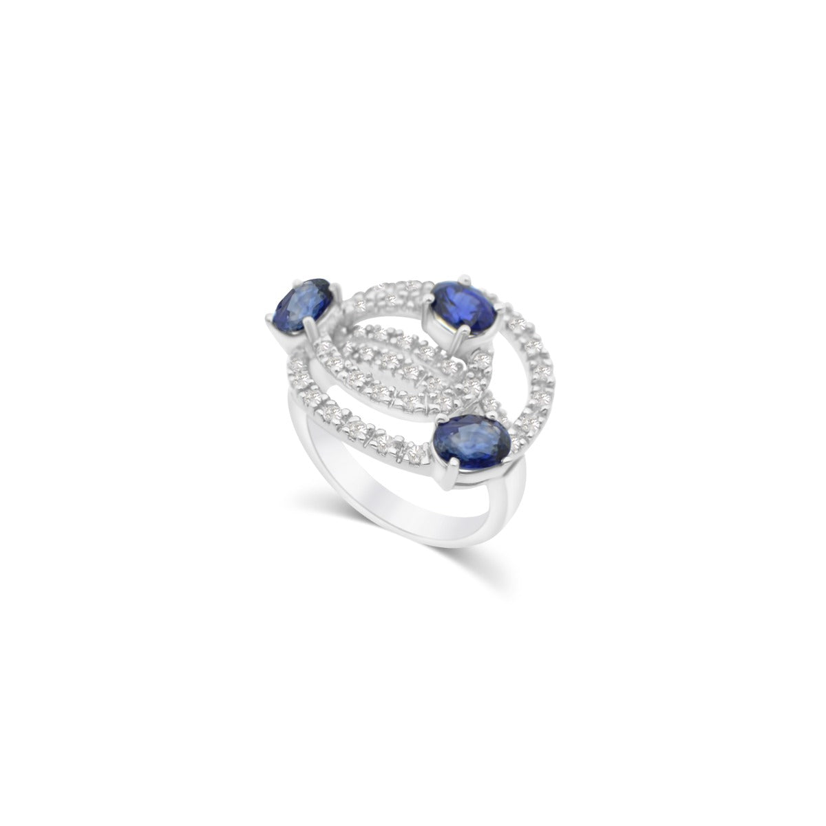 18ct White Gold Sapphire & Diamond Dress Ring | PF6503