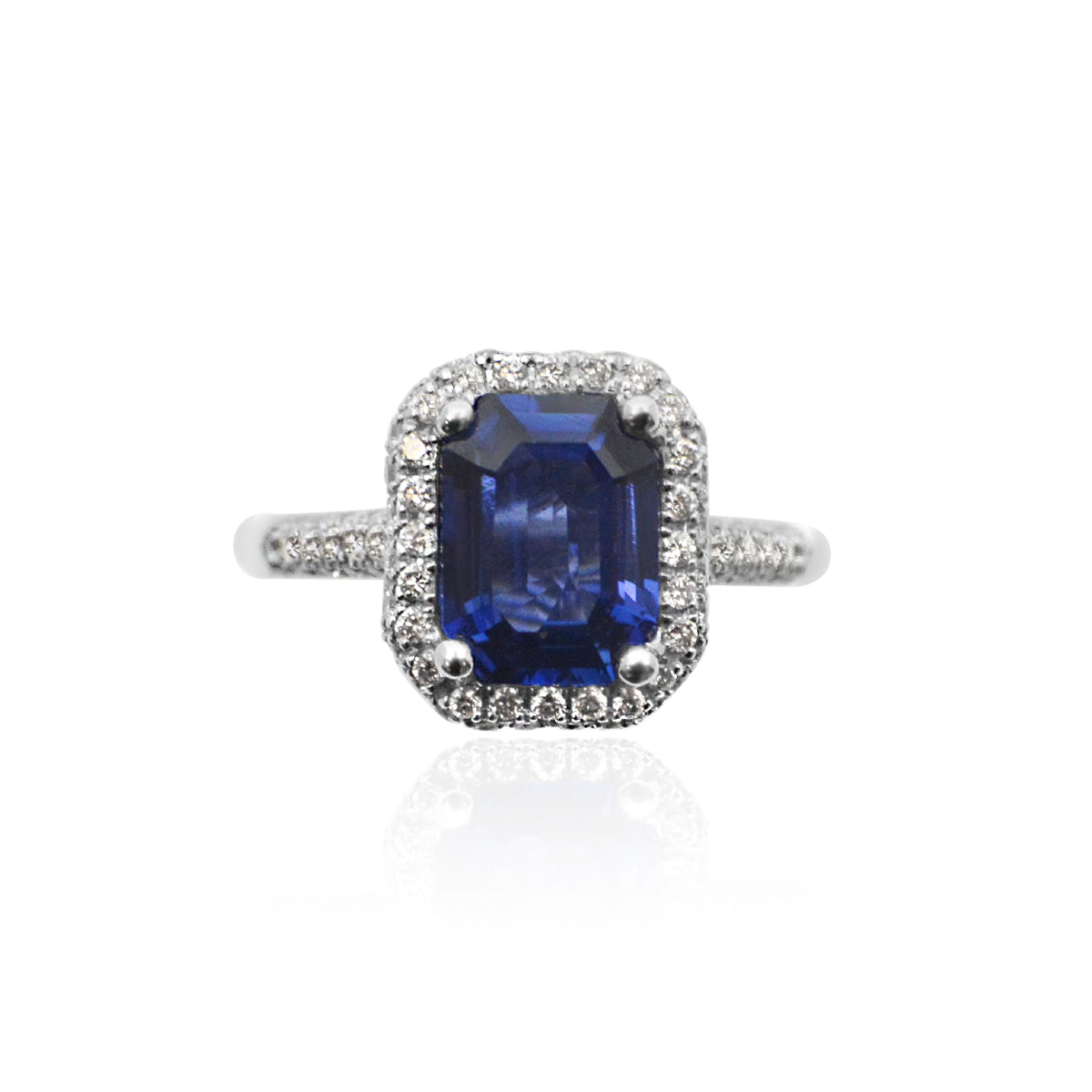 2.42ct Sapphire & Diamond Ring in 18ct White Gold | TP9503