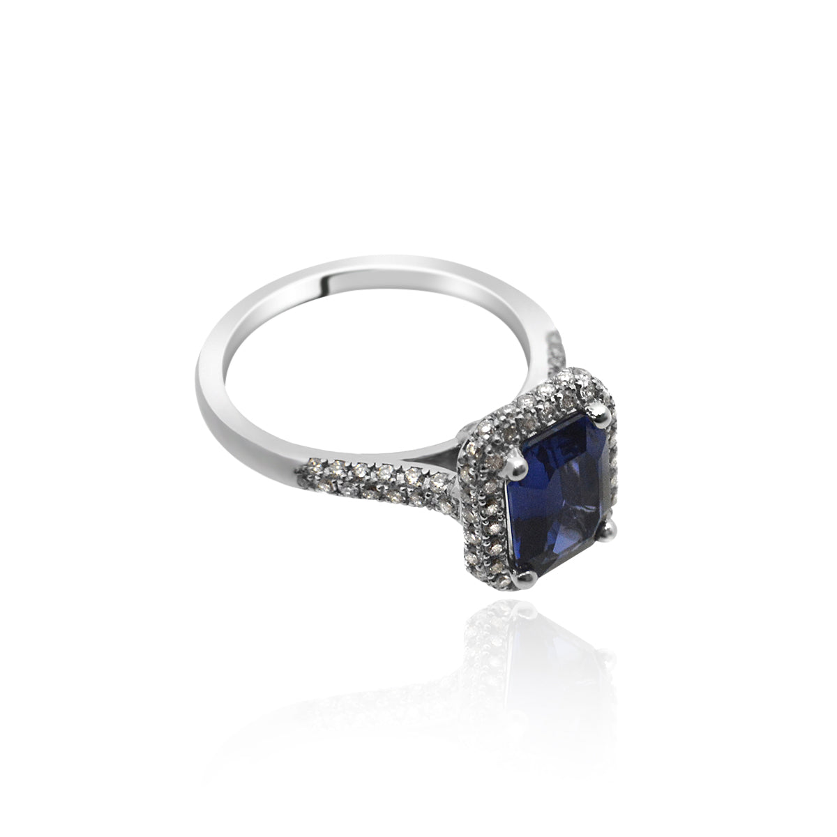 2.42ct Sapphire & Diamond Ring in 18ct White Gold | TP9503