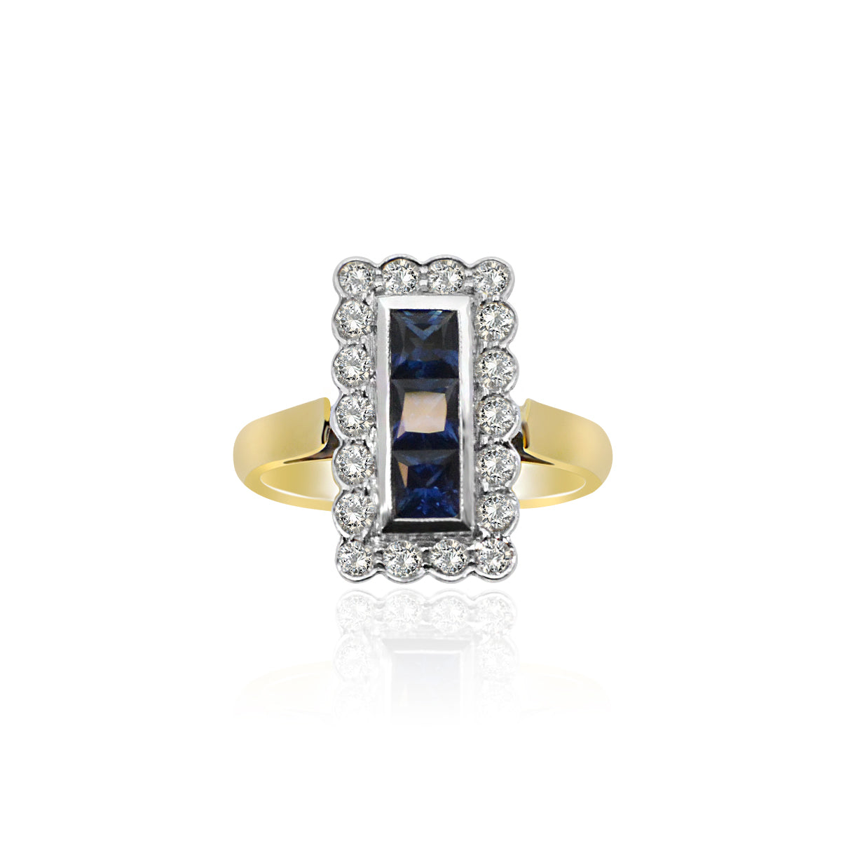 0.80ct Sapphire & Diamond Ring in 18ct Yellow & White Gold | SE00583