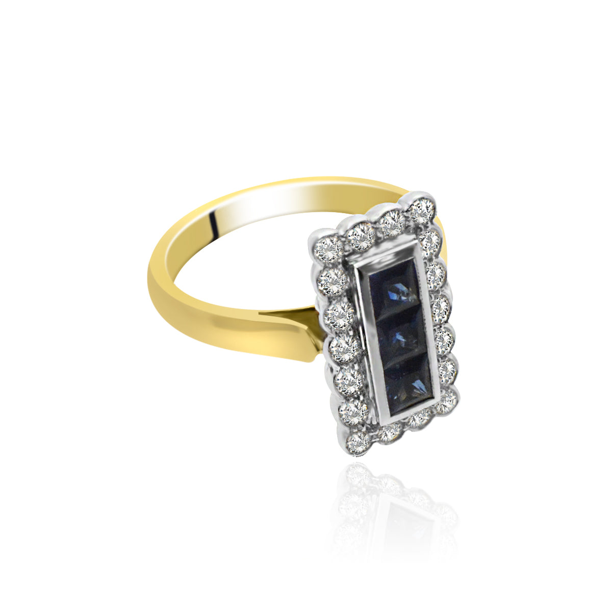 0.80ct Sapphire & Diamond Ring in 18ct Yellow & White Gold | SE00583