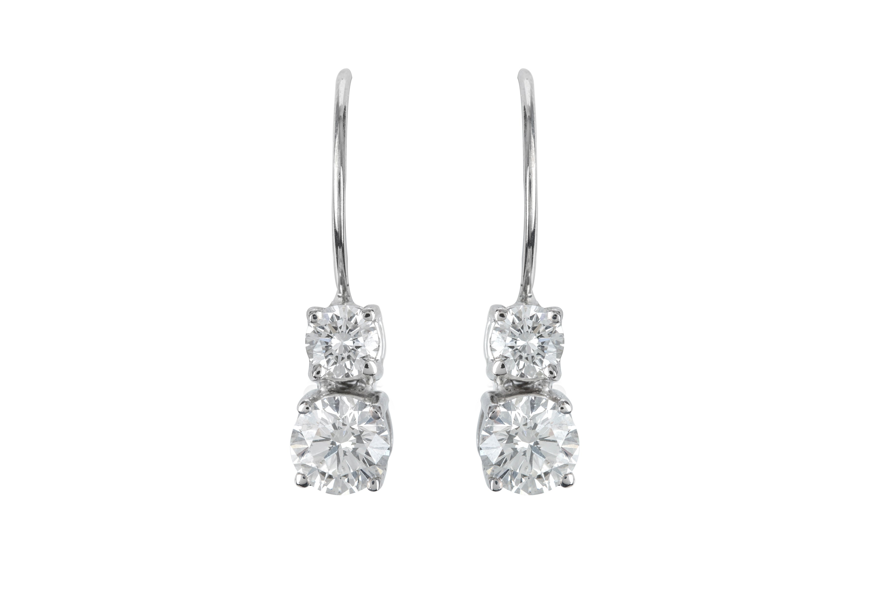 Diamond Drop Earrings in 18ct White Gold