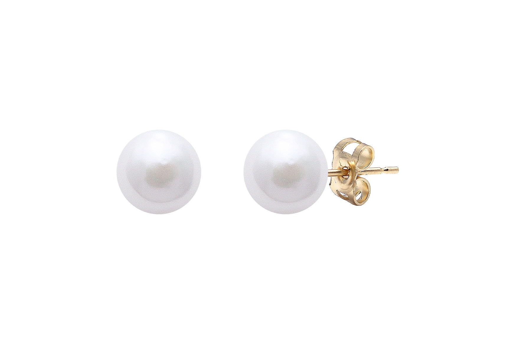 CULTURED PEARL STUD EARRINGS | 9CT YELLOW GOLD | 7.5MM