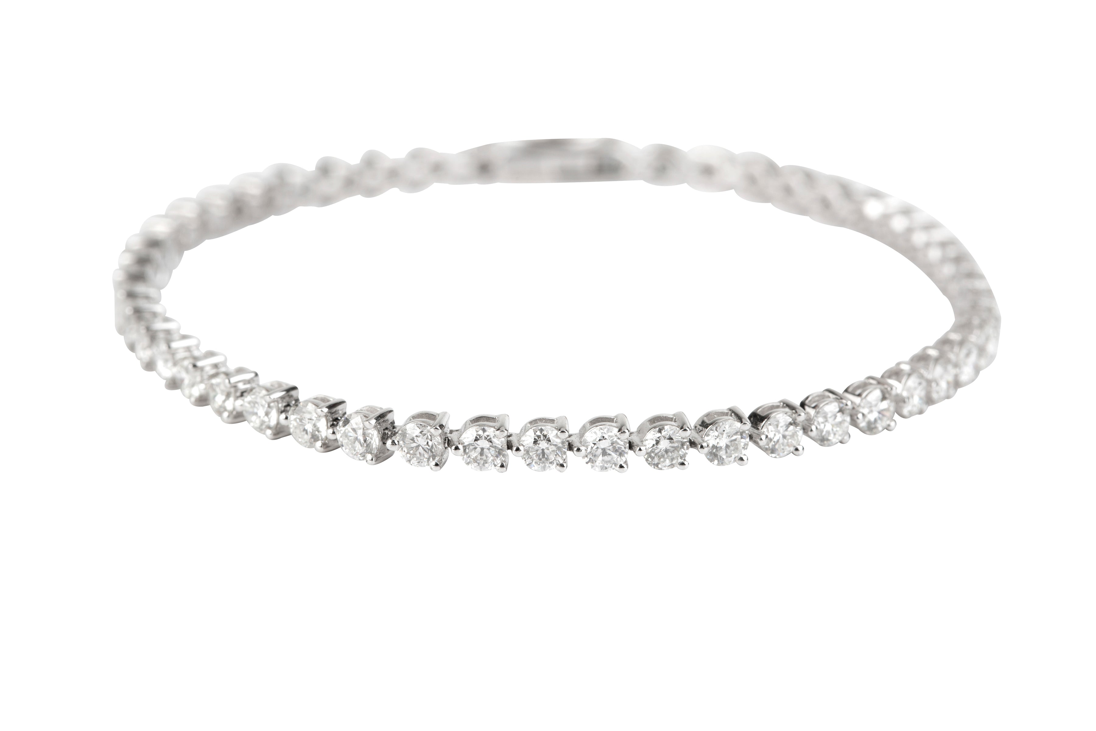 FD8701 Diamond Line Bracelet set with Brilliant Cut Diamonds in 18ct White Gold ( 5.00ct )