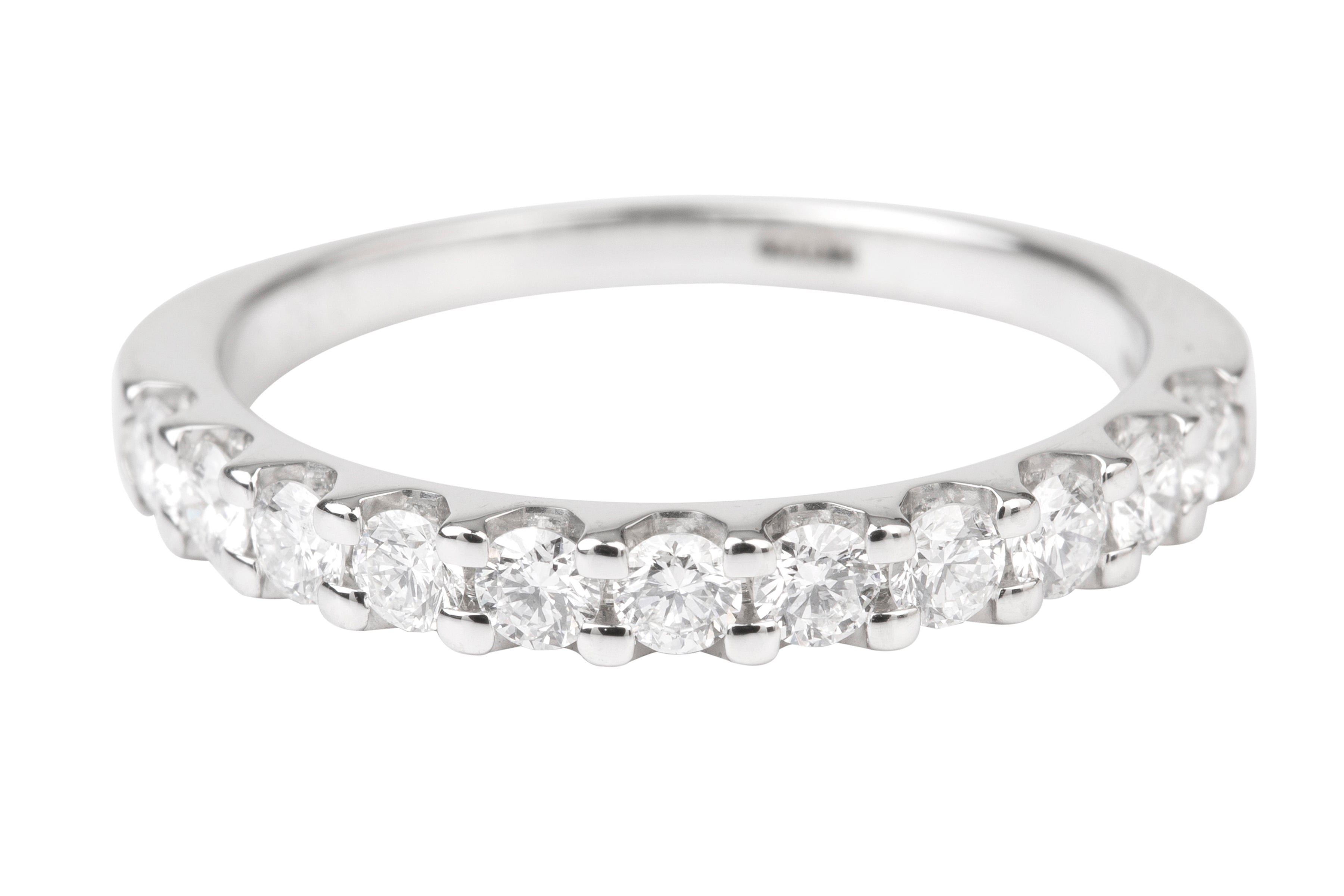 HET719 Half Eternity Ring Claw set with Round Brilliant Cut Diamonds in Platinum (0.50ct)