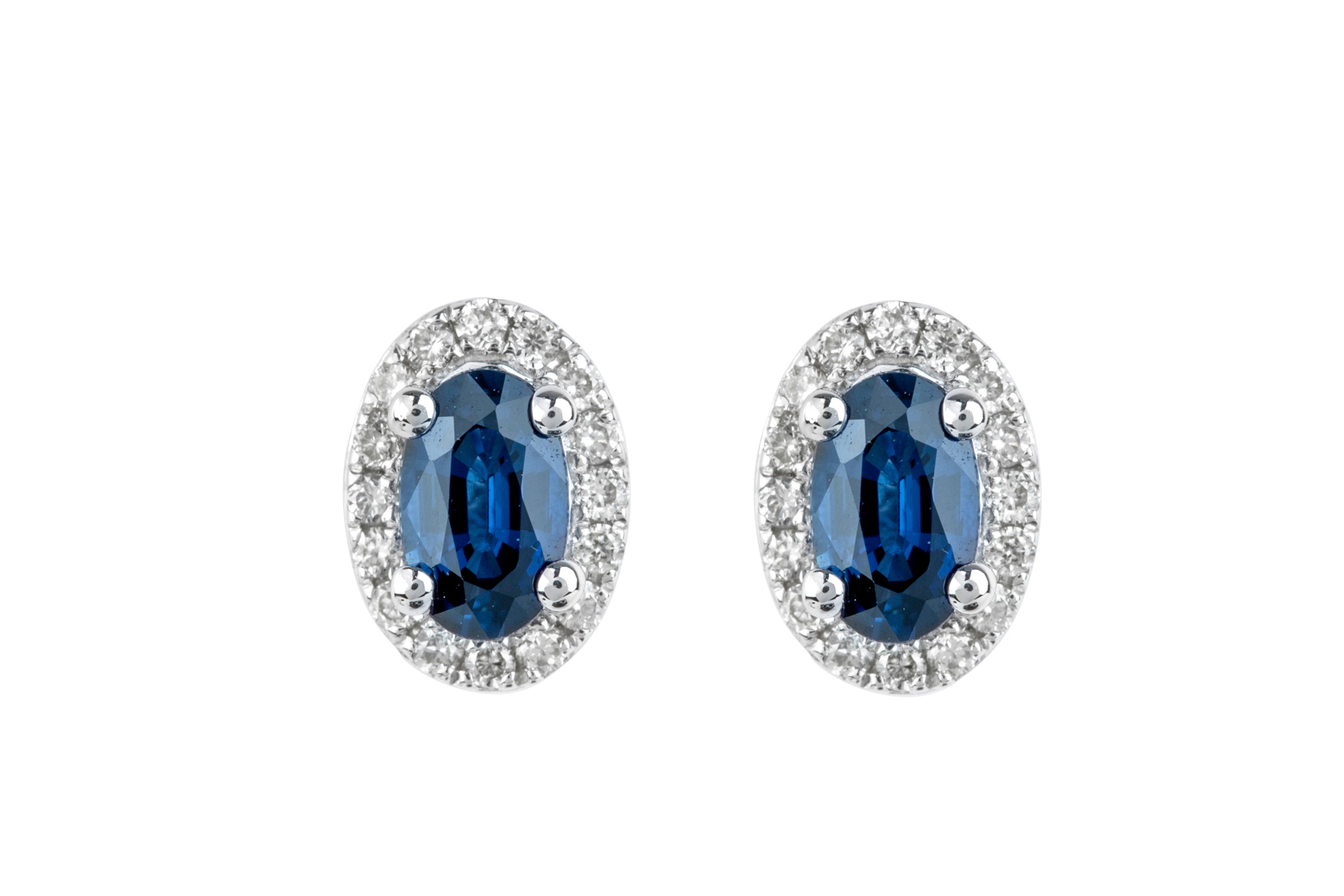 Sapphire & Diamond Cluster Earrings