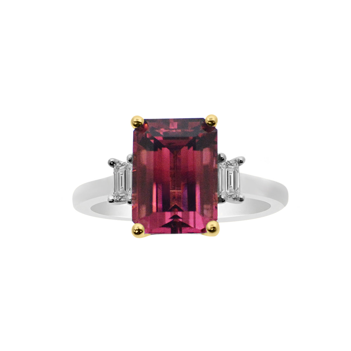 3.42ct Pink Tourmaline & Diamond Ring in 18ct White & Rose Gold | HM23506