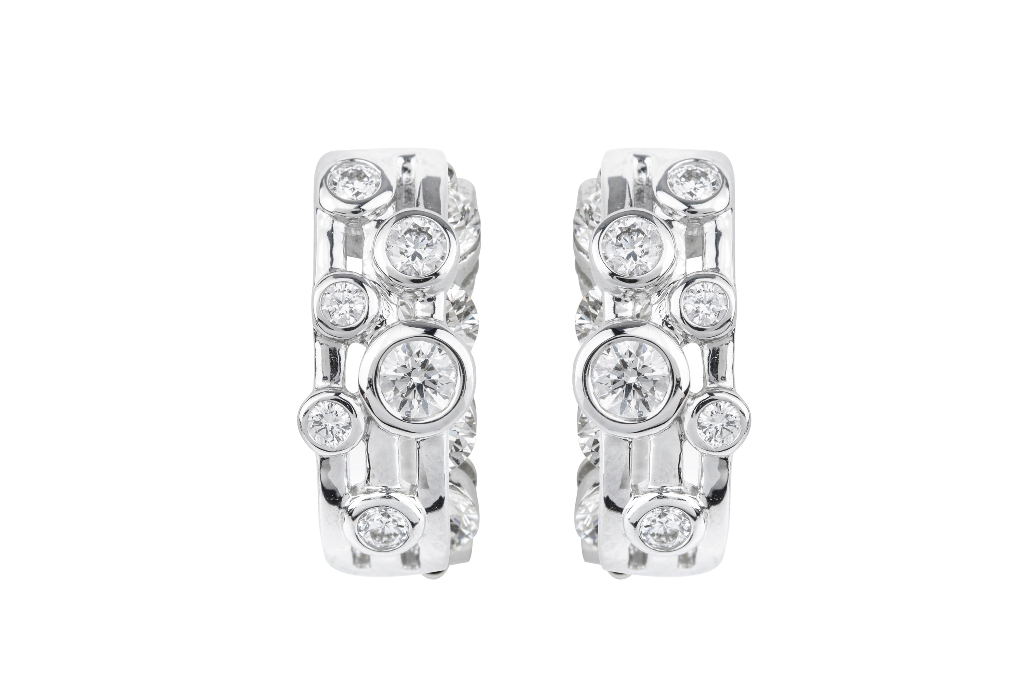 Diamond Hoop Earrings in 18ct White Gold