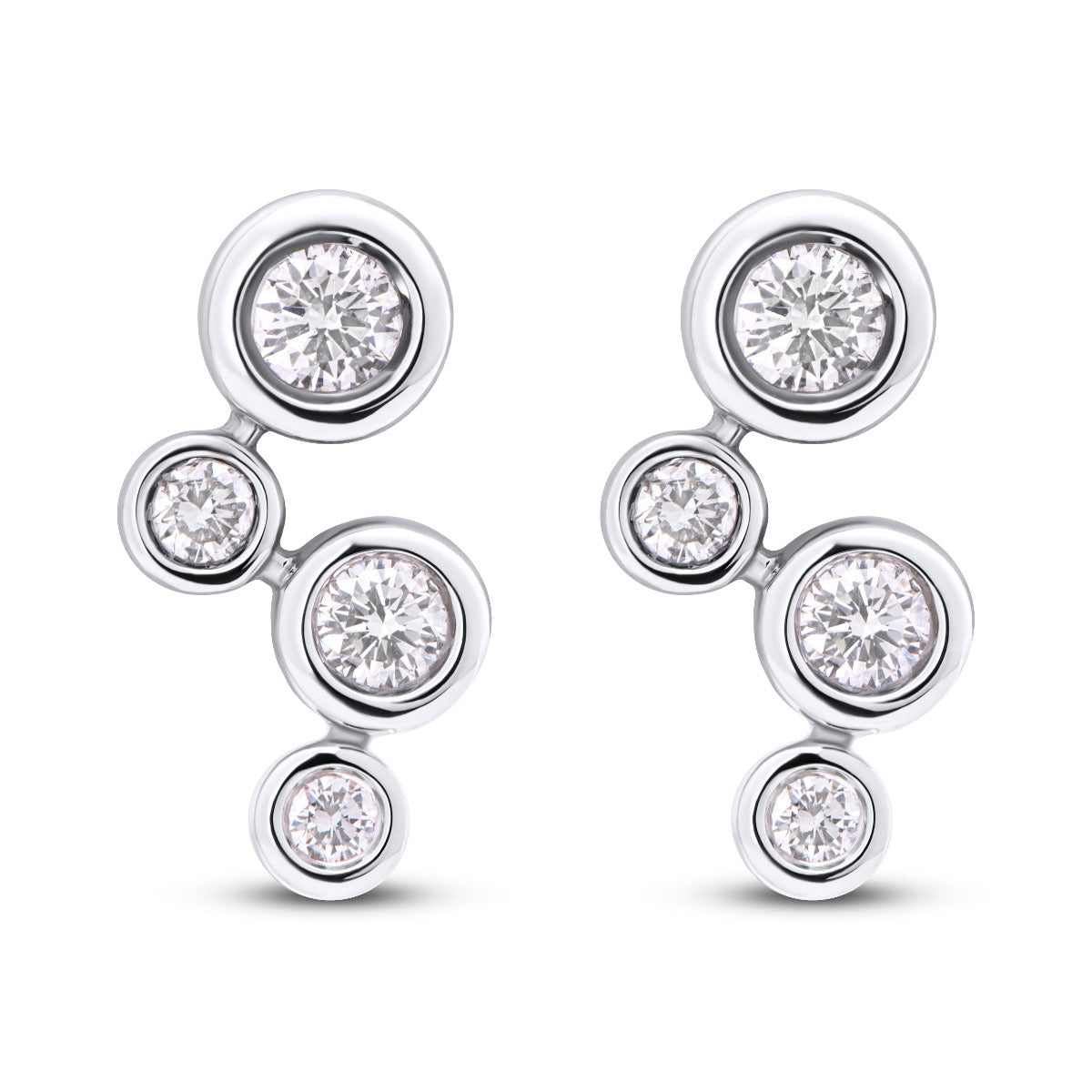 18ct White Gold Diamond Drop Earrings