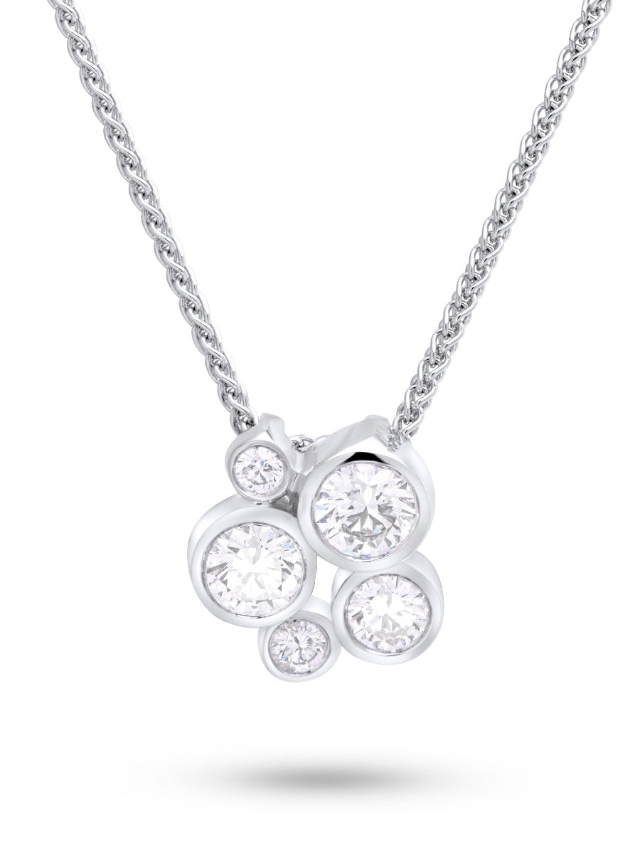 18ct White Gold Diamond set Bauble style Pendant