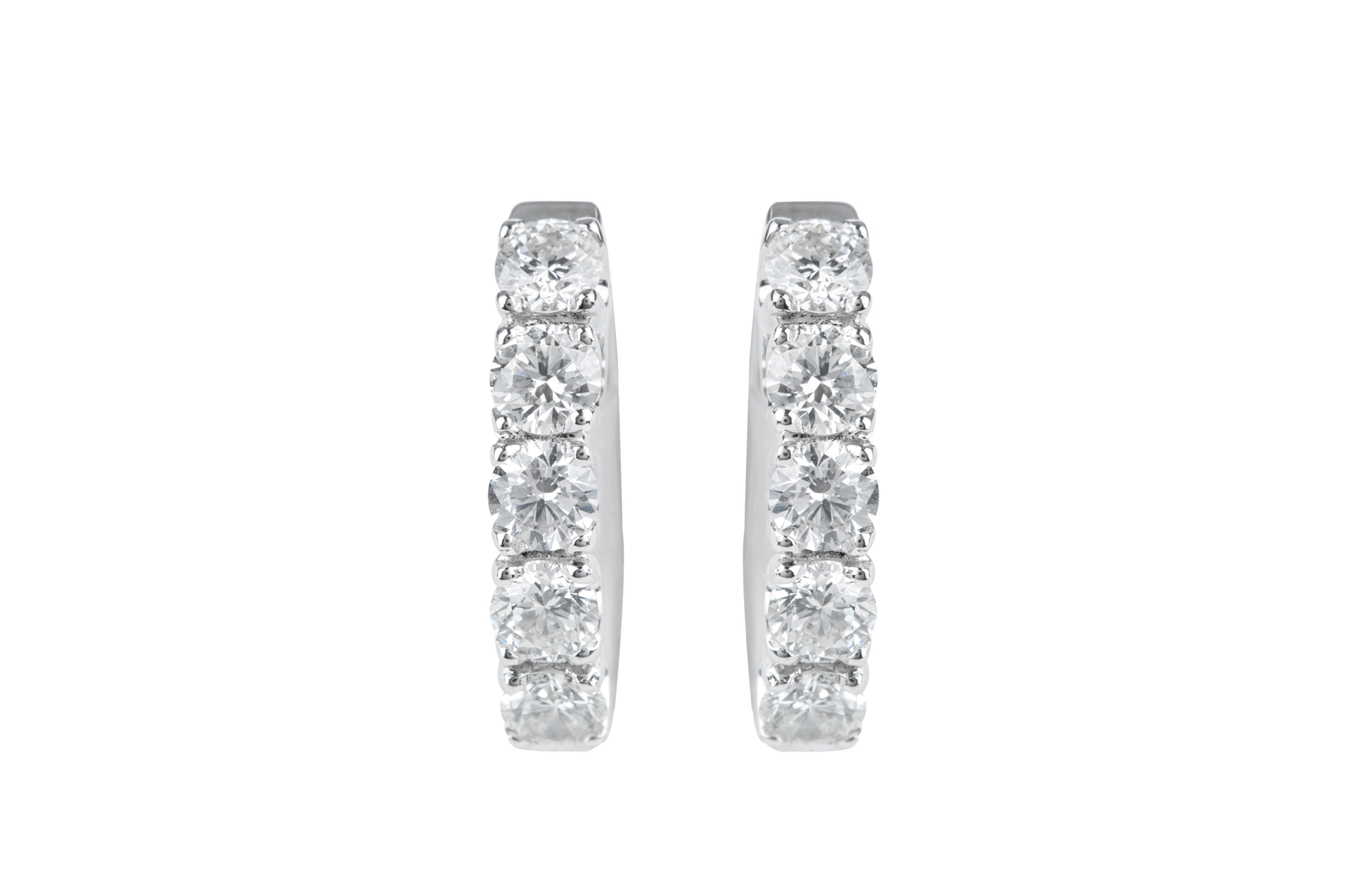 Diamond Hoop Earrings in 18ct White Gold