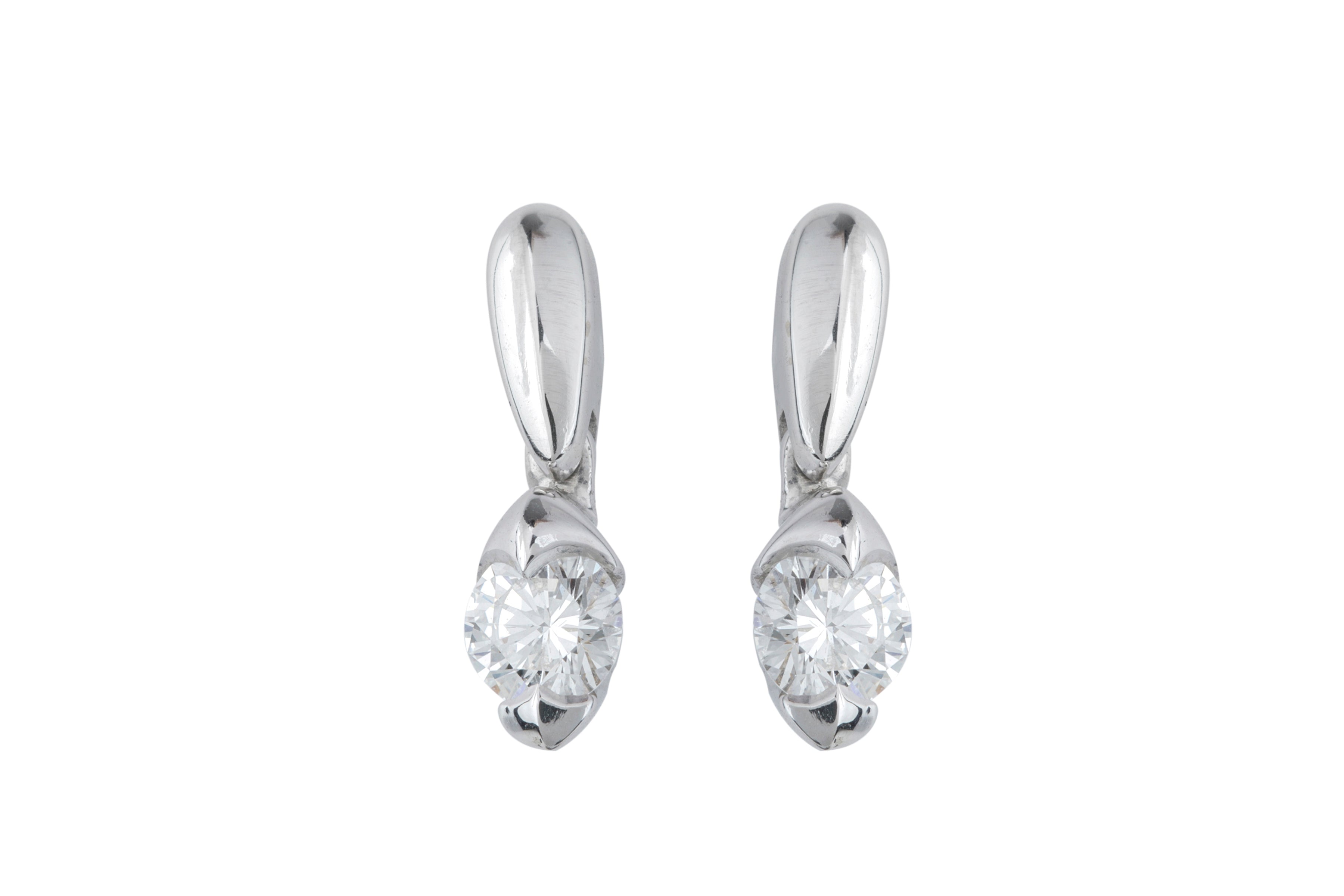 Diamond Drop Earrings in 18ct White Gold