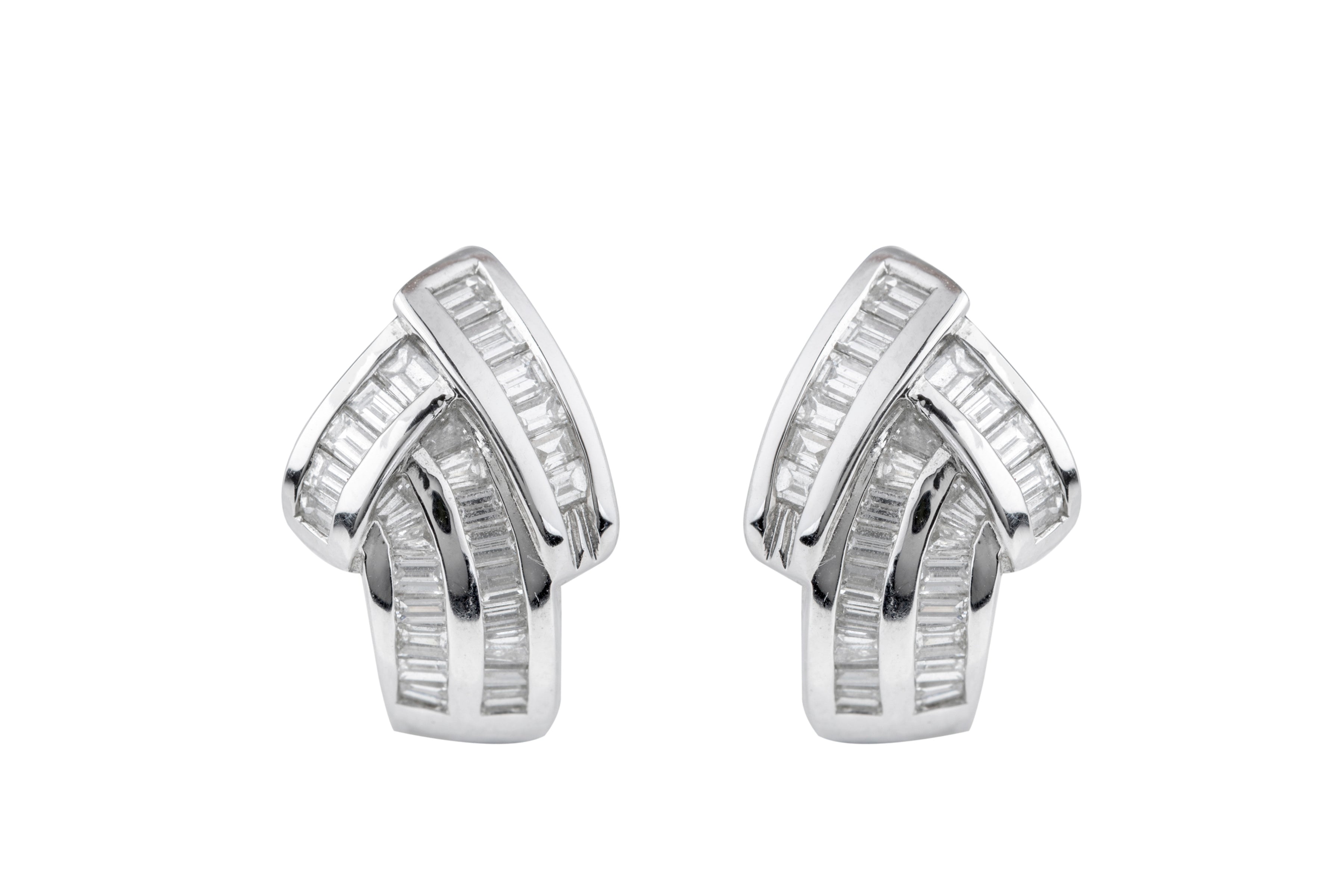 Diamond Fancy Stud Earrings in 18ct White Gold
