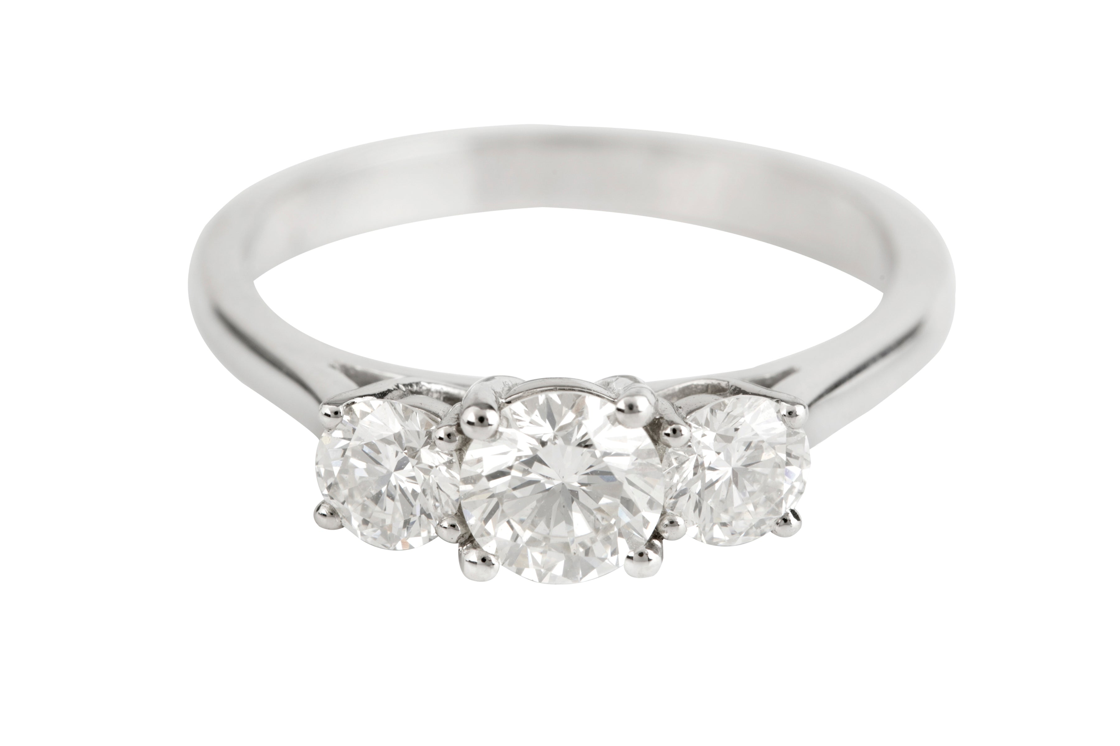 SN4517 Diamond Three Stone Ring in Platinum (1.03ct)