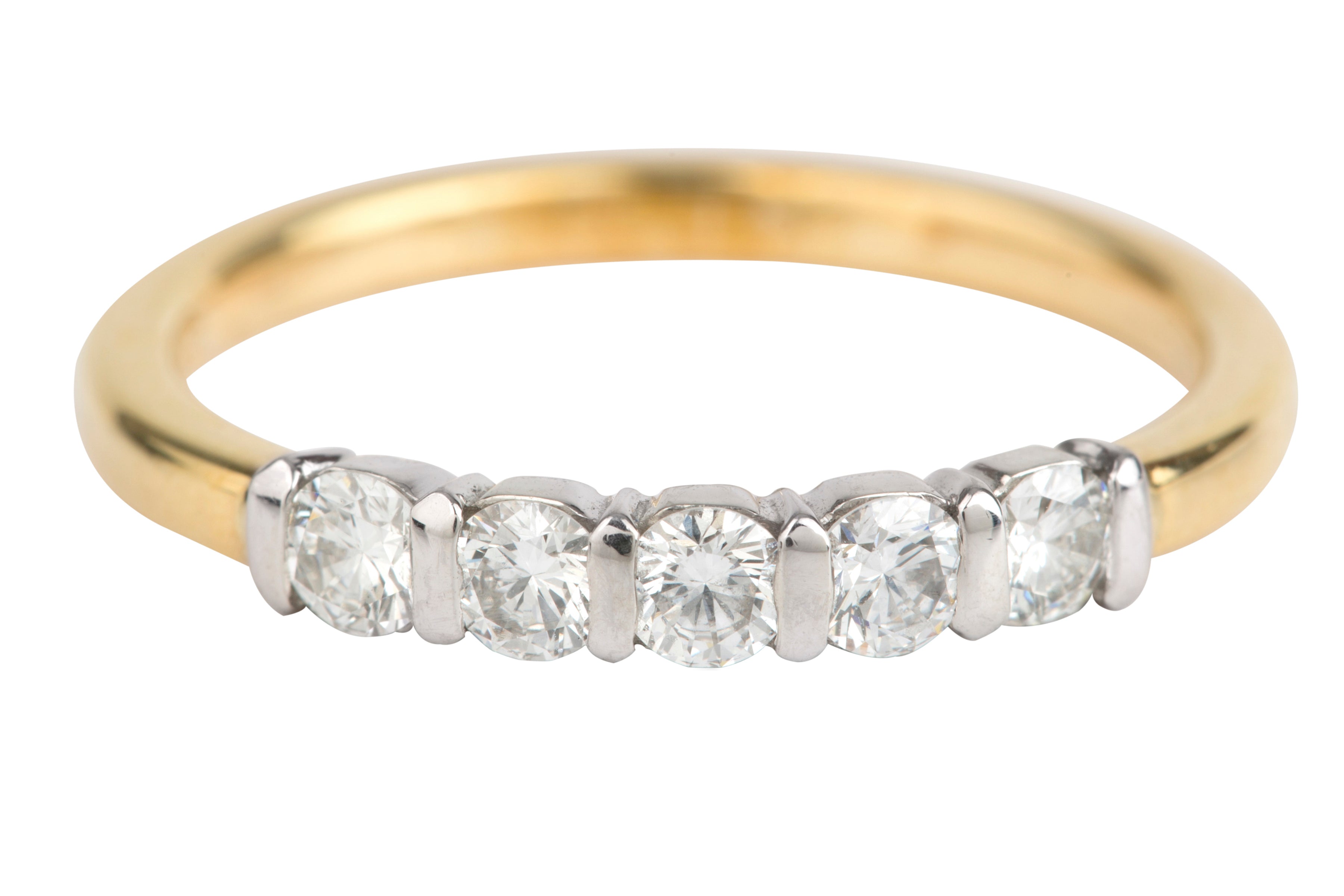 SN4530 Diamond Half Eternity Five Stone Ring in 18ct White & Yellow Gold (0.40ct)