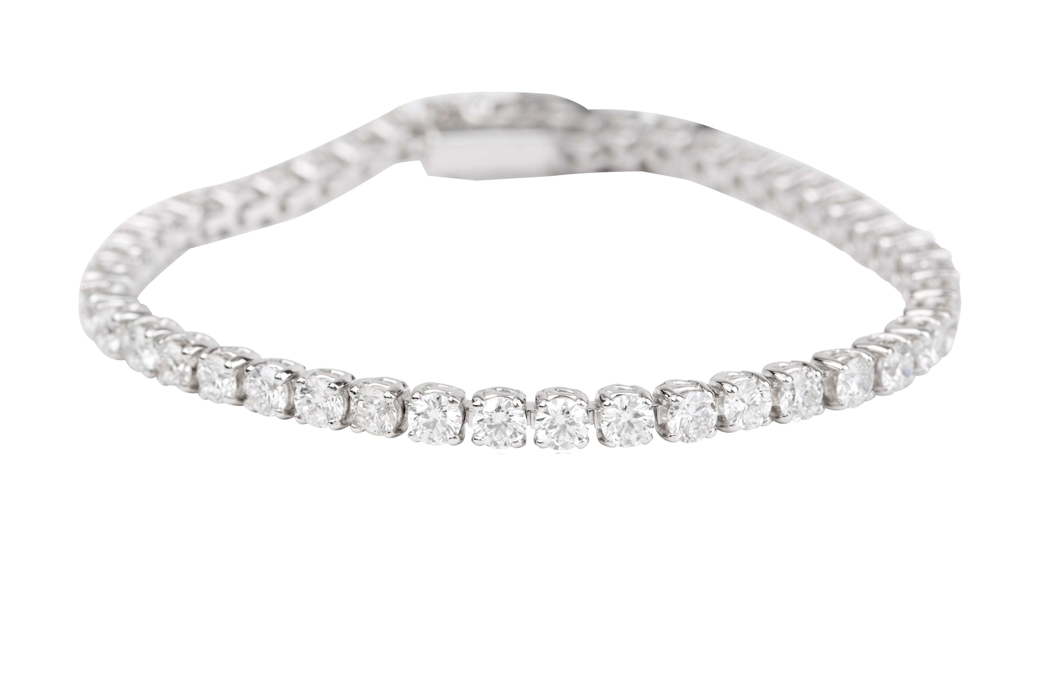 BA14702 Diamond Line Bracelet set with Brilliant Cut Diamonds in 18ct White Gold ( 8.02ct )