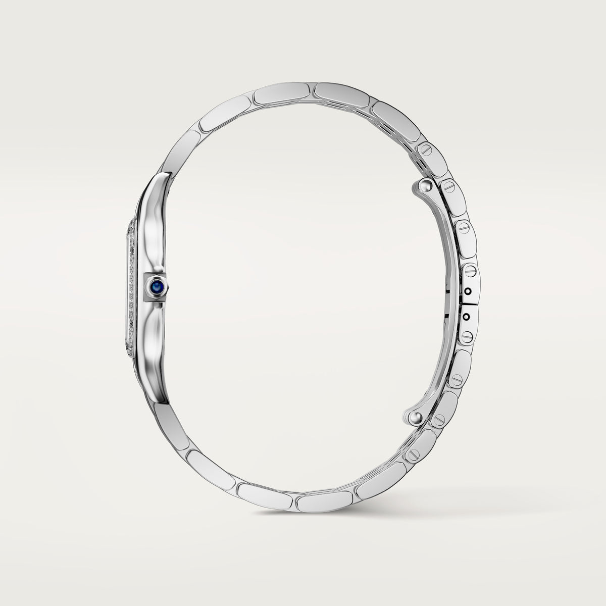 Panthère de Cartier Medium Model Stainless Steel with Diamonds Quartz W4PN0018