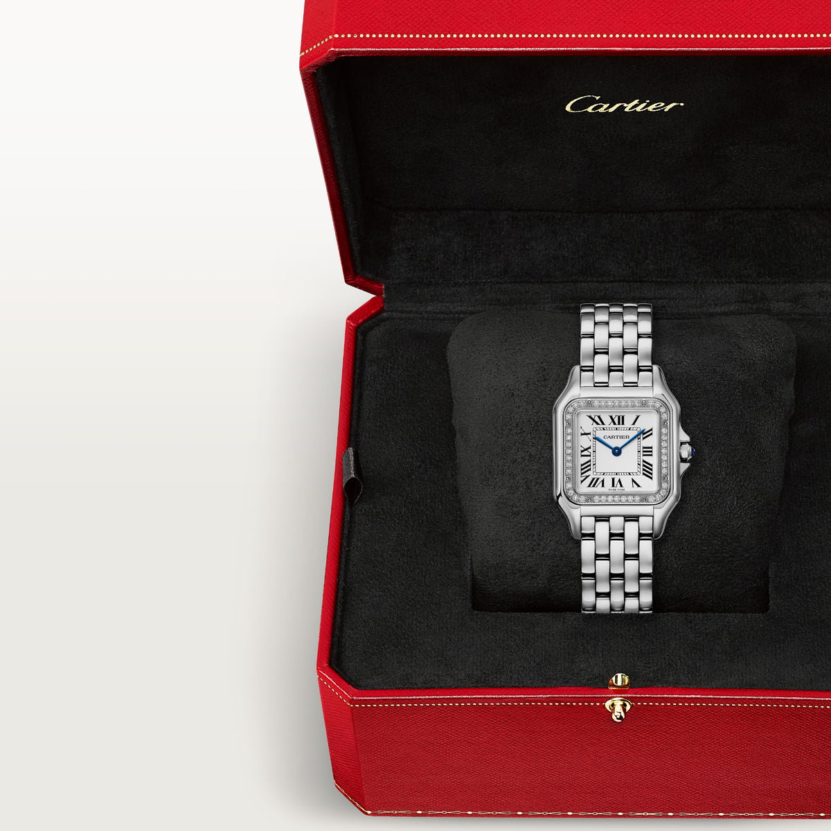 Panthère de Cartier Medium Model Stainless Steel with Diamonds Quartz W4PN0018