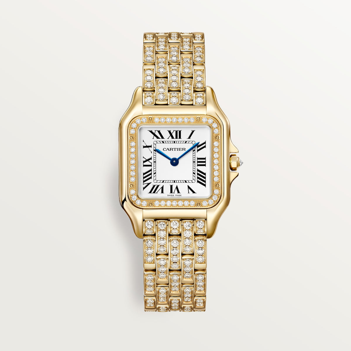 Panthère de Cartier Medium Model in 18ct Yellow Gold Quartz Diamonds WJPN0060