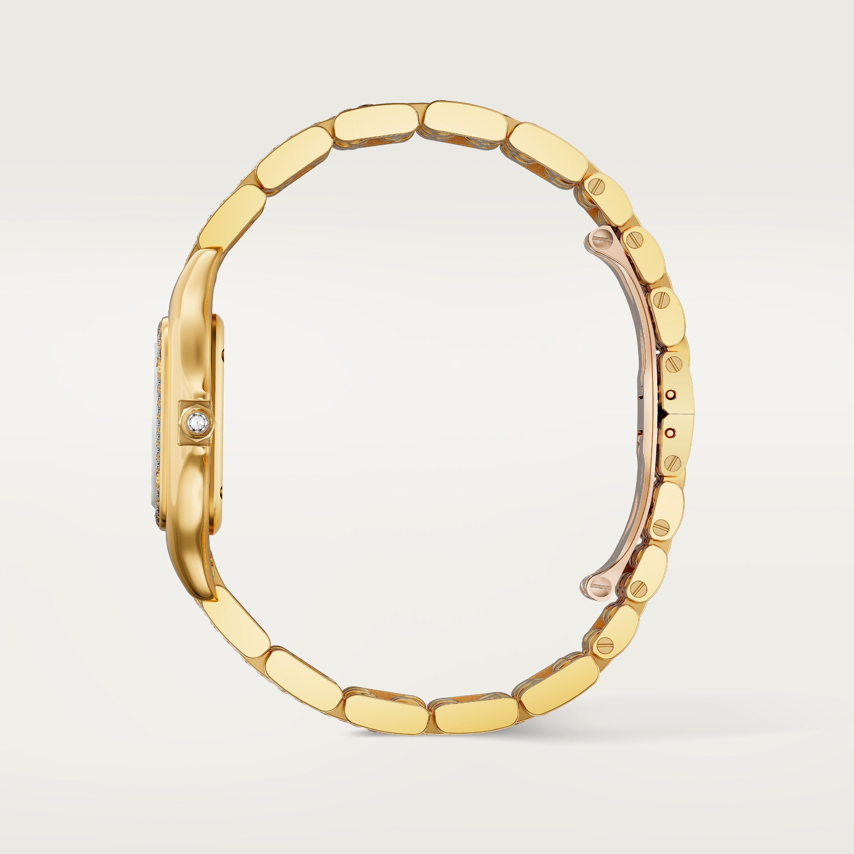Panthère de Cartier Medium Model in 18ct Yellow Gold Quartz Diamonds WJPN0060