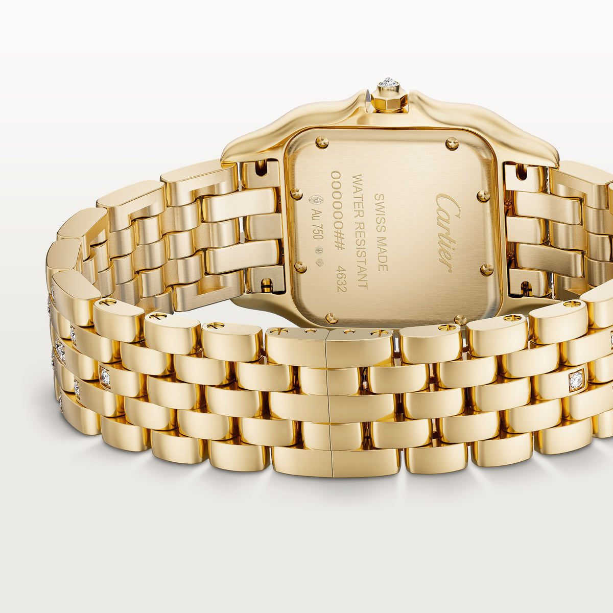 Panthère de Cartier Medium Model in 18ct Yellow Gold Quartz Diamonds WJPN0060