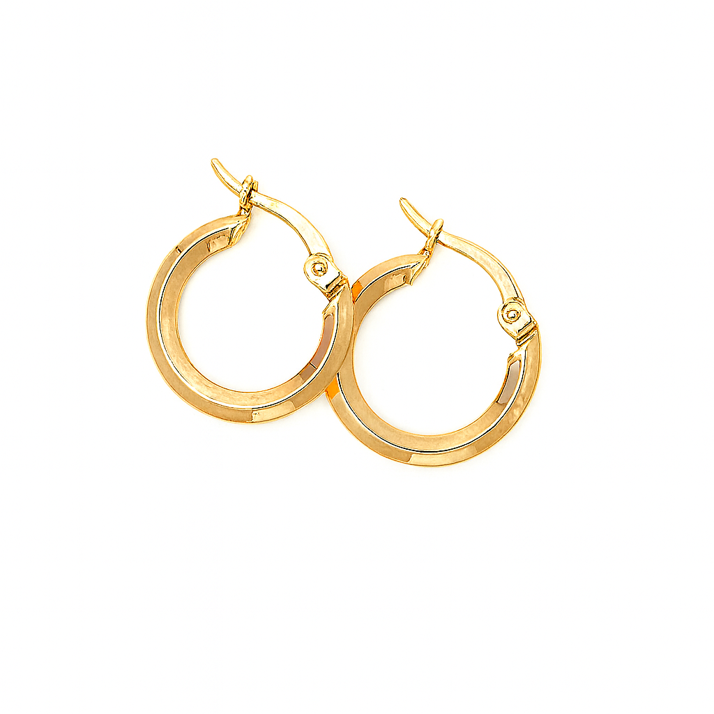 15mm 9ct Yellow Gold Hoop Earrings | HM23349