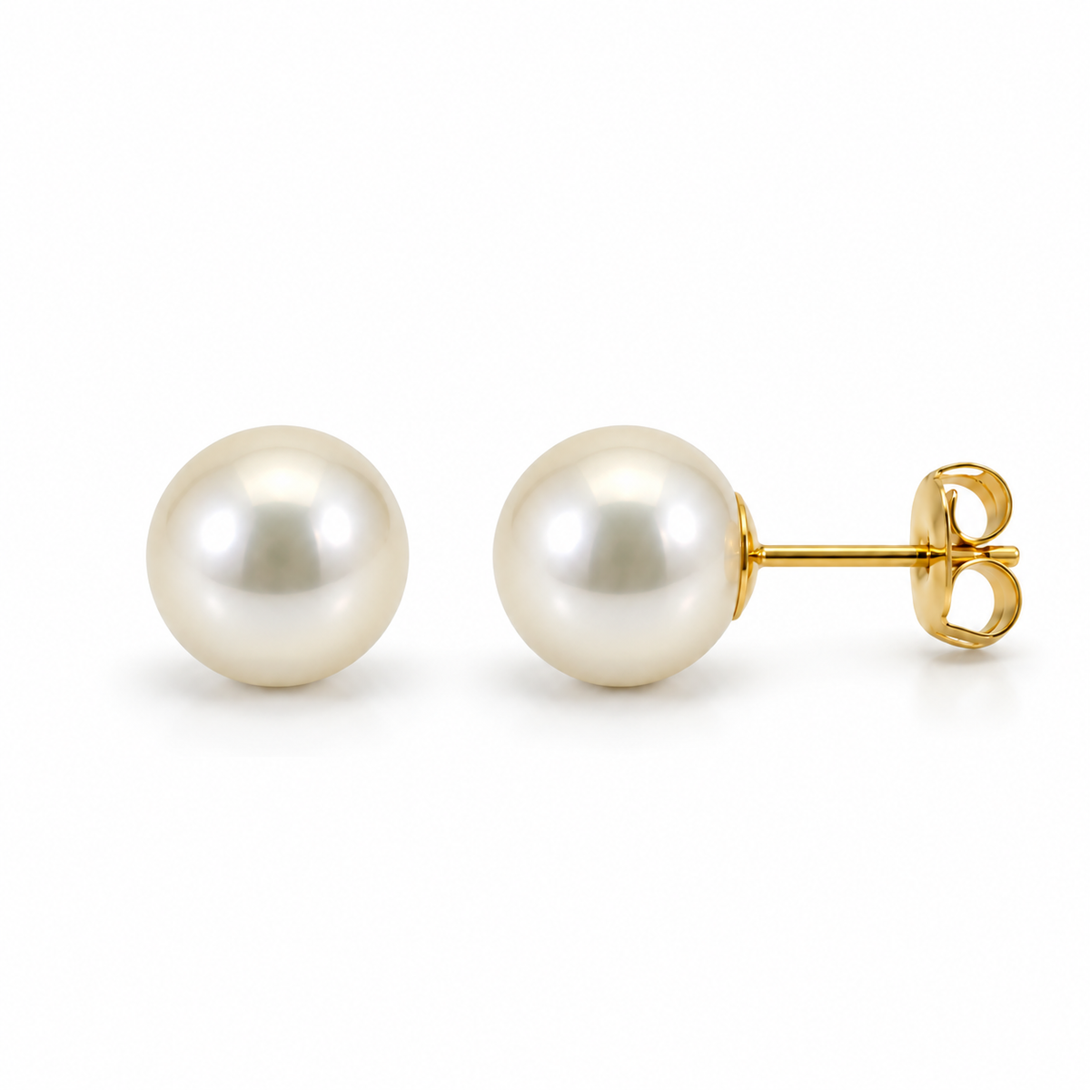 8.1mm Akoya Cultured Pearl Stud Earrings 18ct Yellow Gold