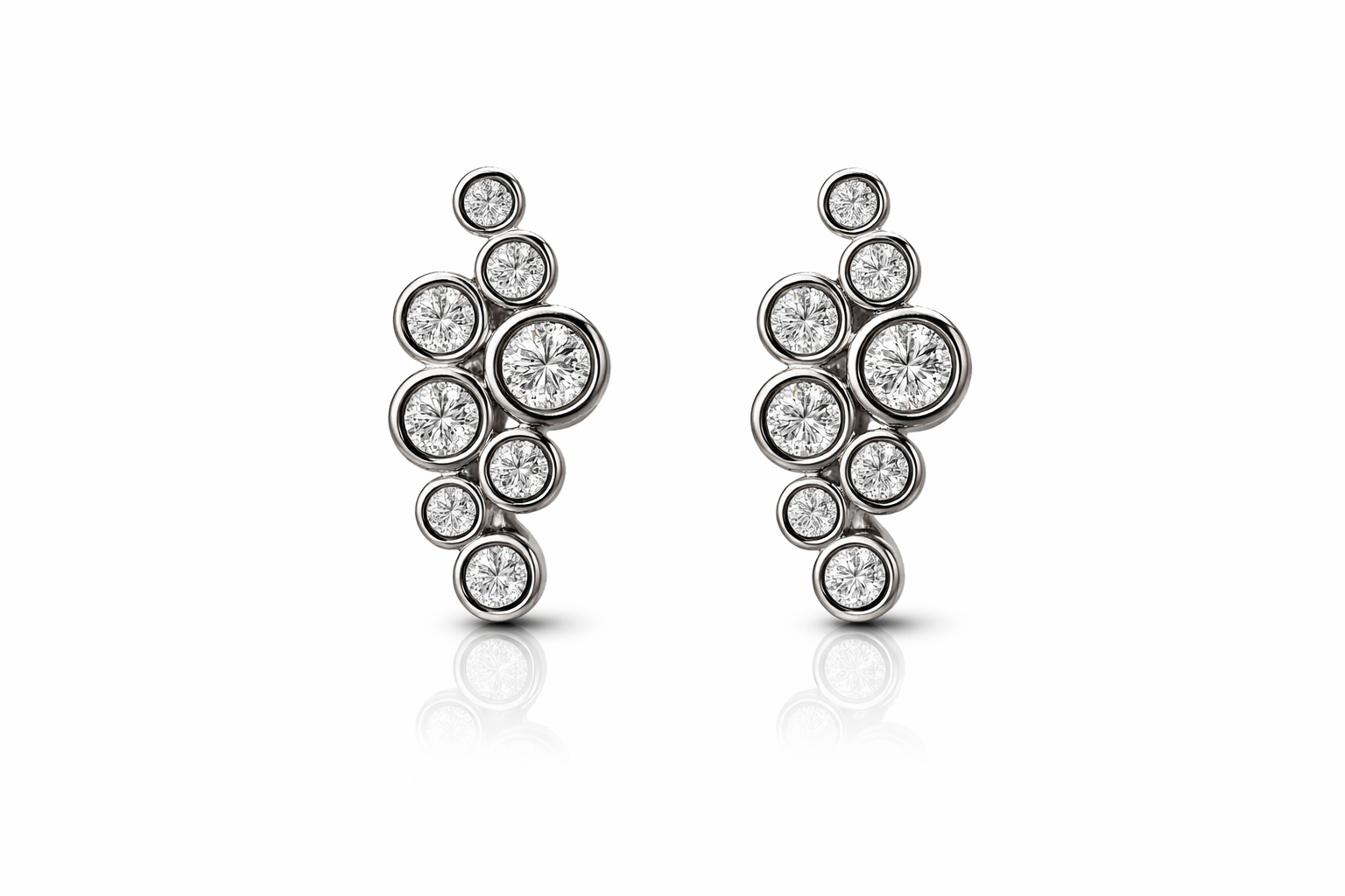 Diamond Drop Earrings "Grapes" | 18ct White Gold | HM25619