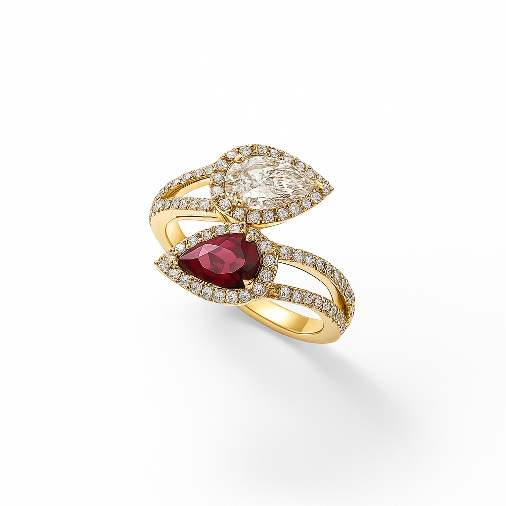 Ruby & Diamond Ring | 18ct Yellow Gold