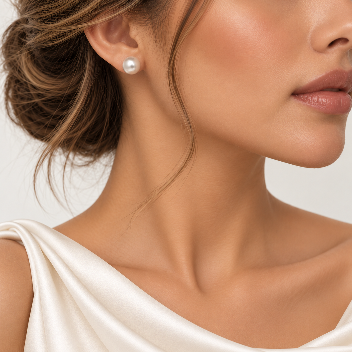 8.1mm Akoya Cultured Pearl Stud Earrings 18ct Yellow Gold