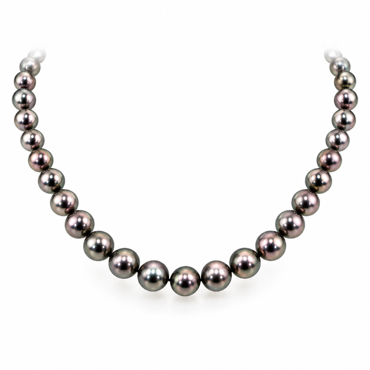 12mm Tahitian Cultured Pearl Necklace Diamond set Clasp in 18ct White Gold