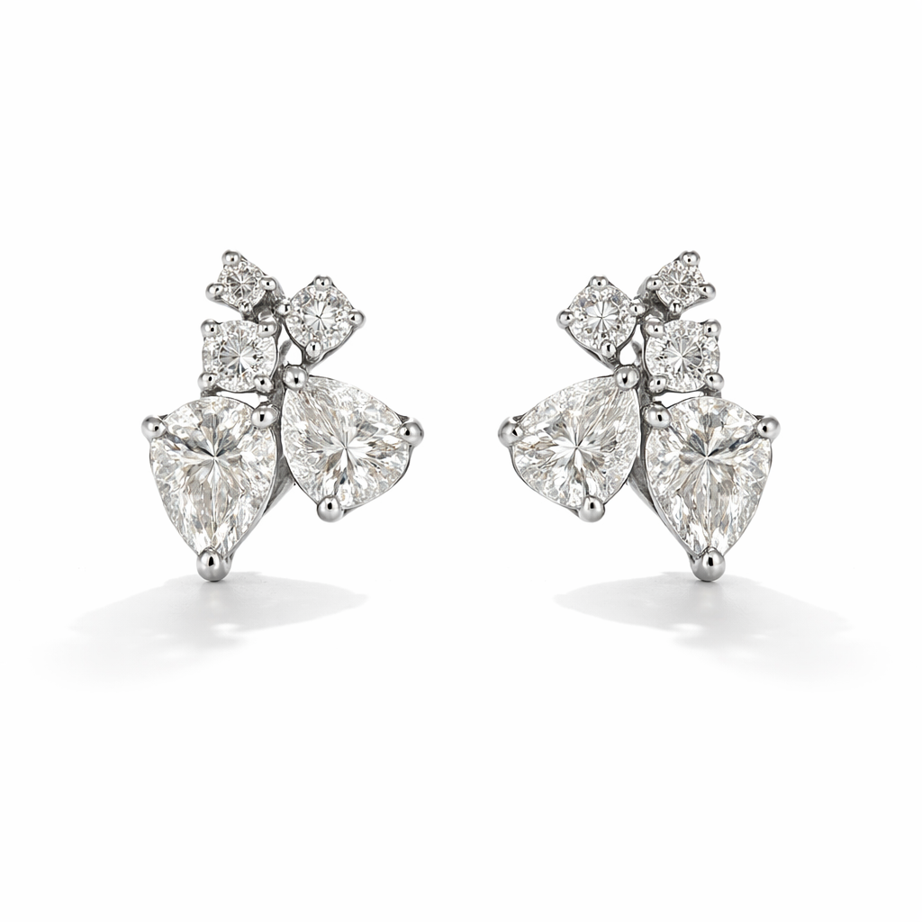 Unique Diamond Earrings | 18ct White Gold | RN22601