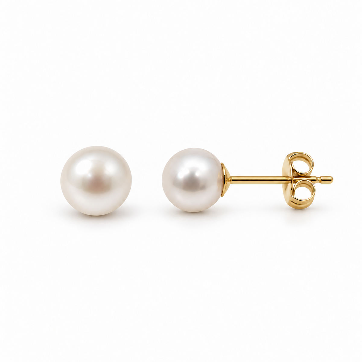 5mm Akoya Cultured Pearl Stud Earrings 9ct Yellow Gold