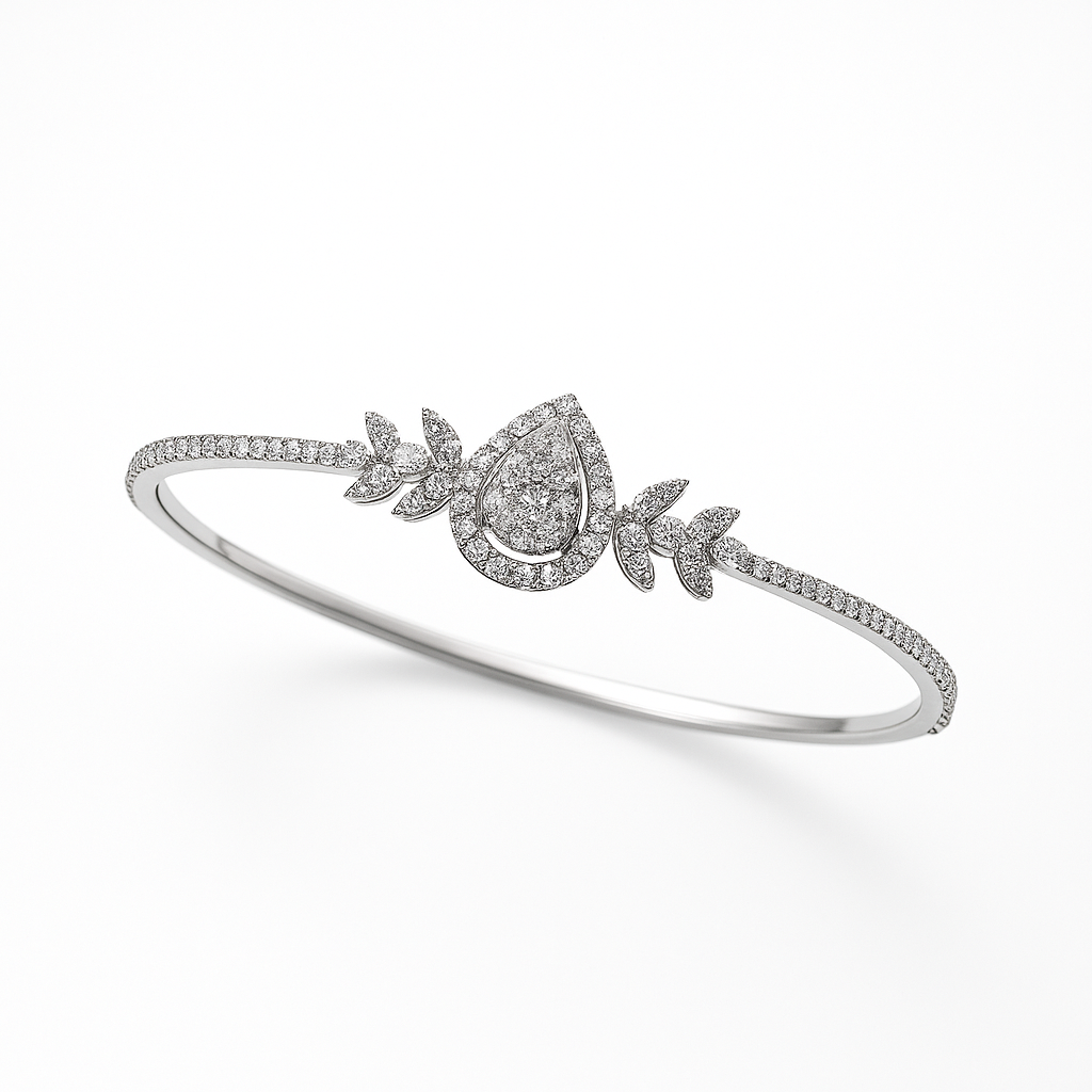 Pave Set Diamond Bangle | 18ct White Gold
