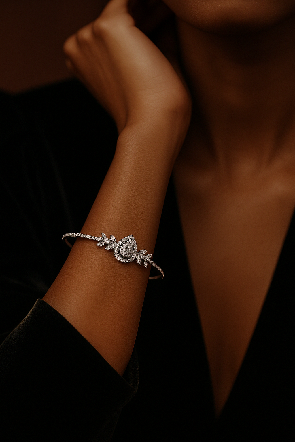 Pave Set Diamond Bangle | 18ct White Gold