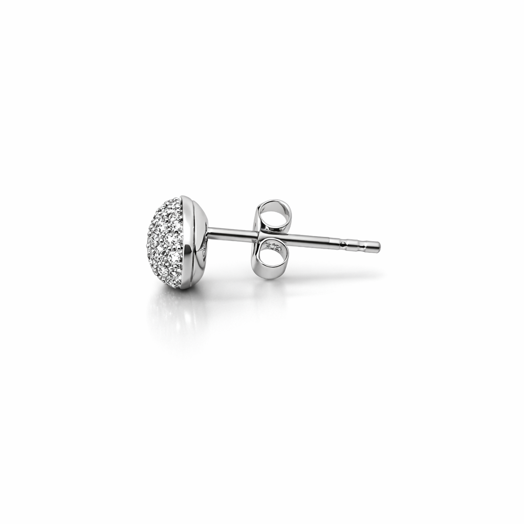 Simple Diamond Pave Earrings | 18ct White Gold | SS25635