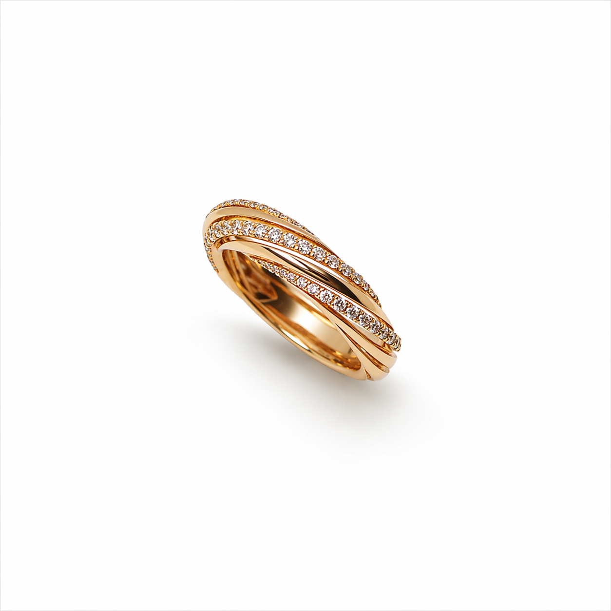 Three Row Fancy Ring in 18ct Rose Gold | Diamonds | TP13508
